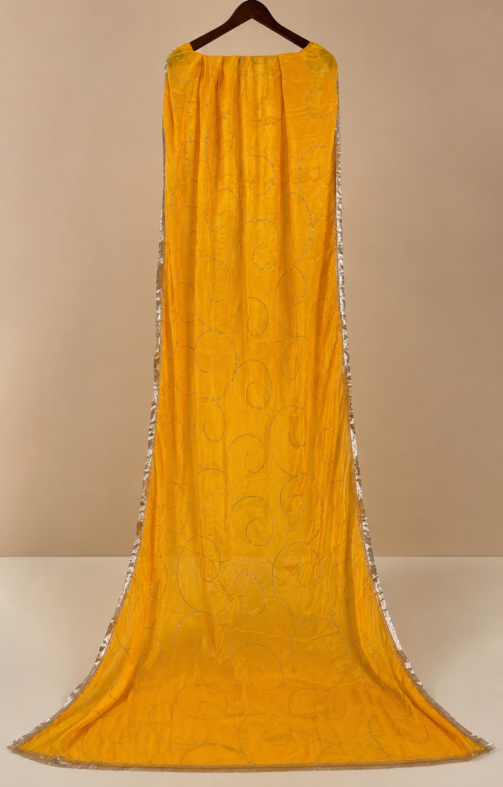 Ashvastra Kesari Noor Yellow Dupatta - Front View