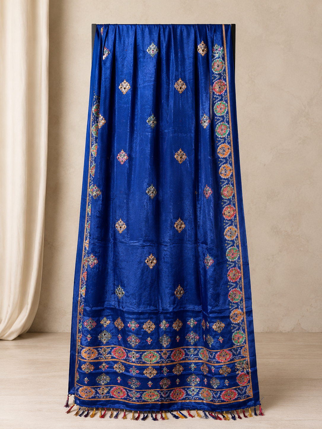 Ashvastra Rajwada Neel Blue Dupatta - Close-up View