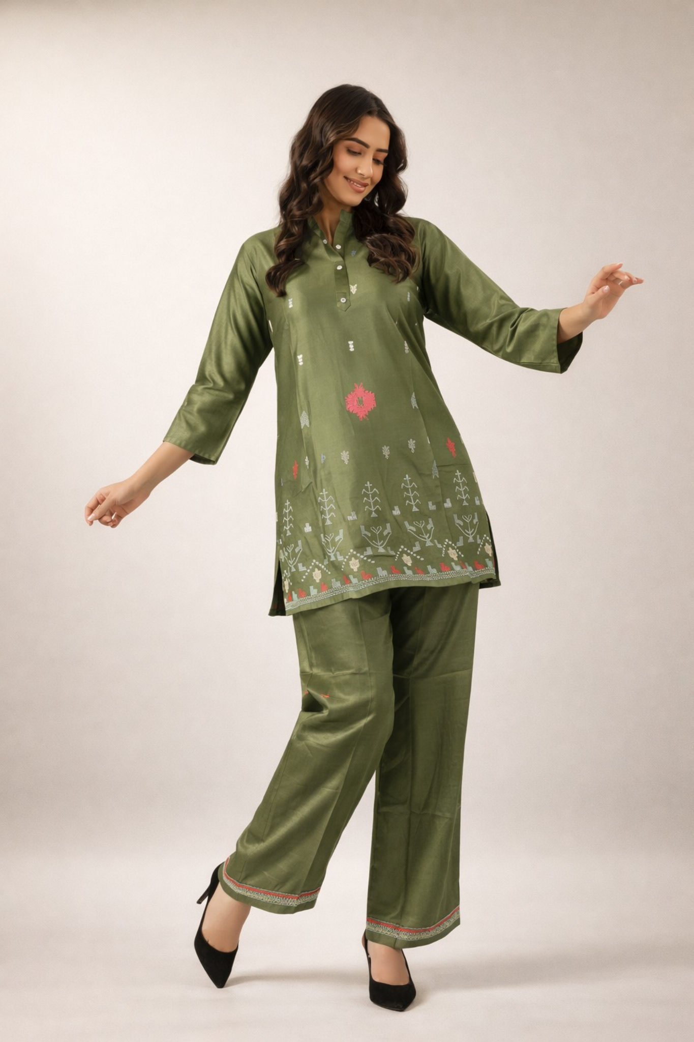 Silk-blend / art-silk fabric Kurta Set