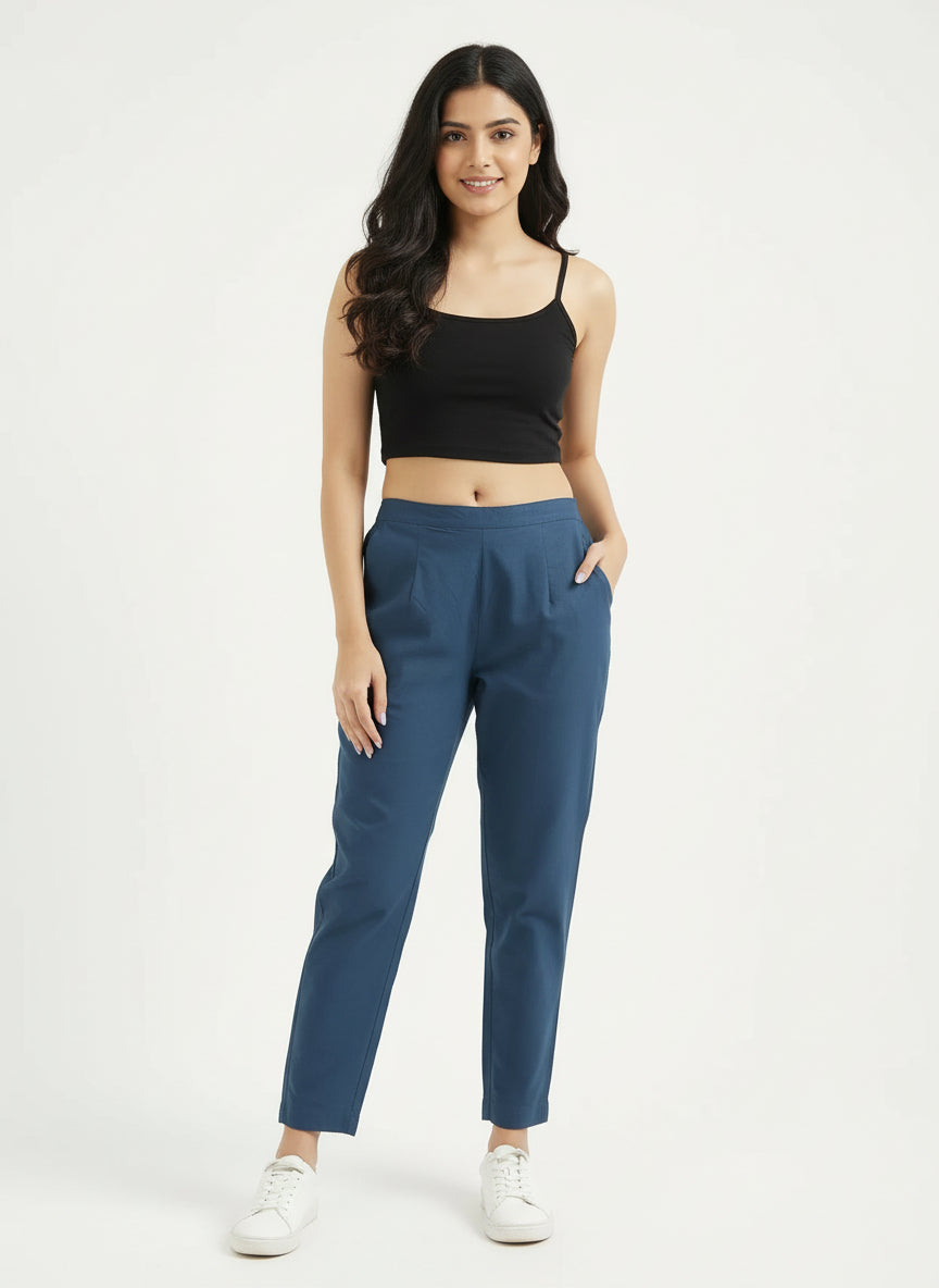 Ashvastra Peackok blue Cotton Pant