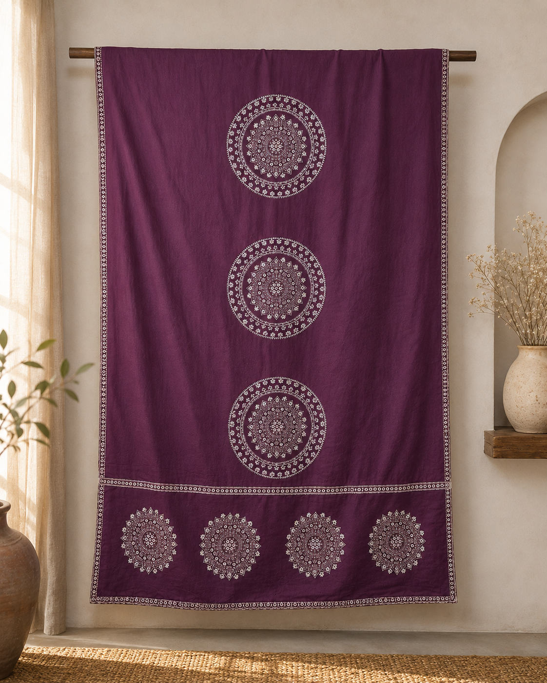 Rangrez Plum Mandala Dupatta