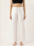 Premium White Cotton Wide-Leg Palazzo