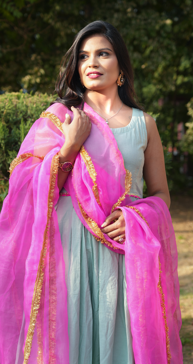 Mint Green with Golden Border