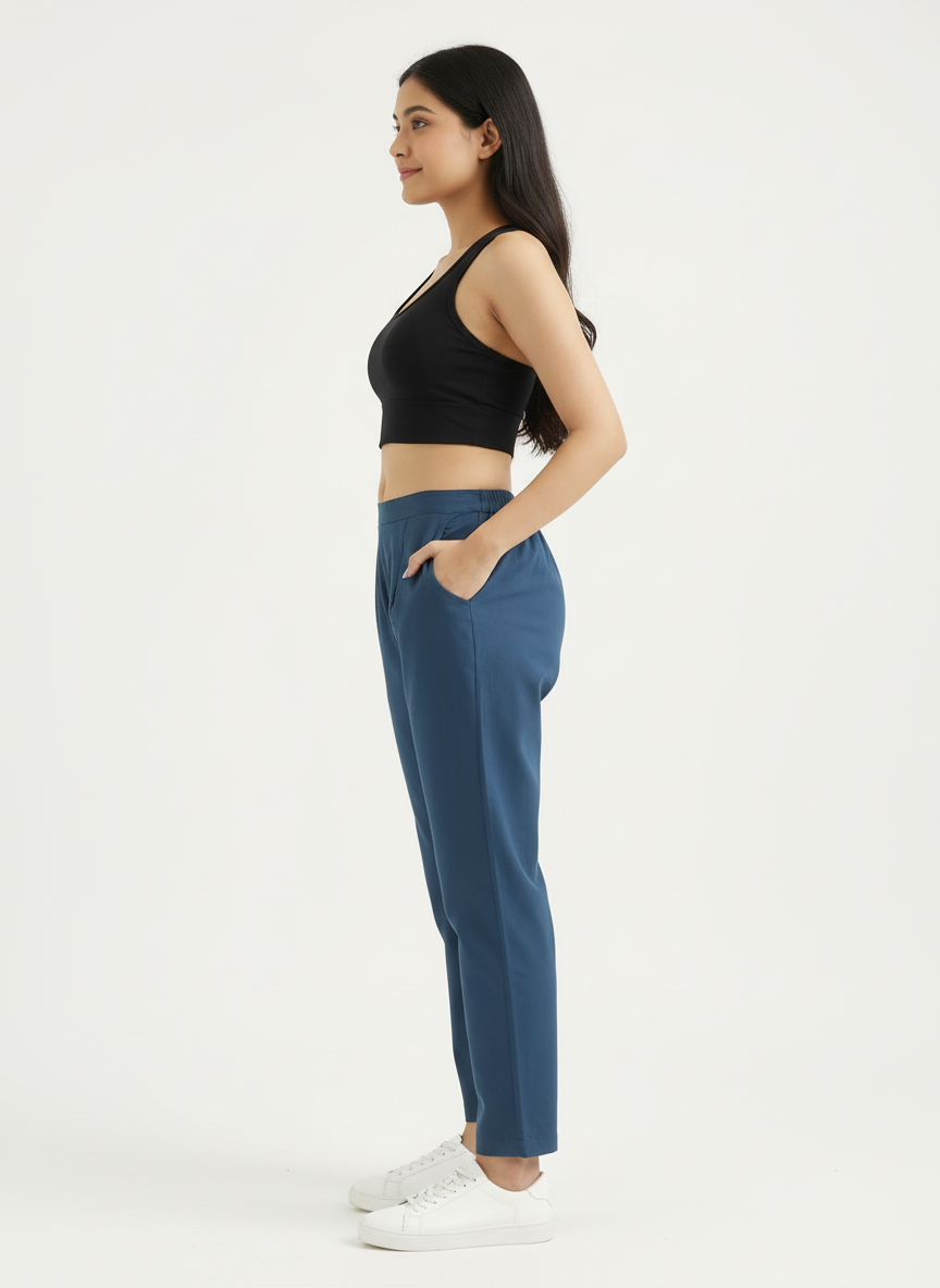 Ashvastra Peackok blue Cotton Pant