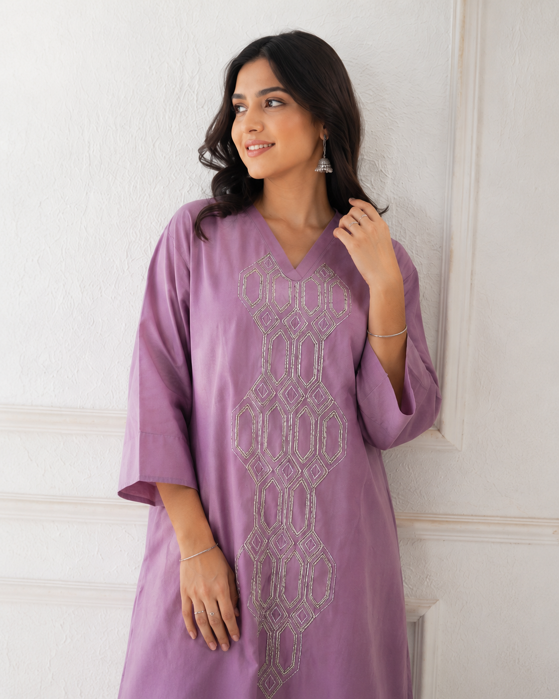 Mehkati Pyazi Zari Silk Cotton Cord-ord Set