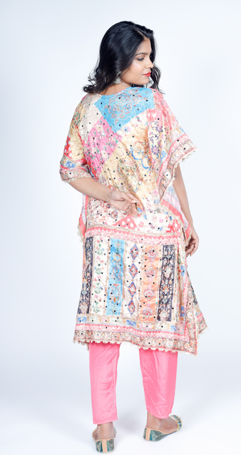 Handcrafted Multicolor Patchwork Kurta Set