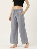 Premium Grey Cotton Wide-Leg Palazzo