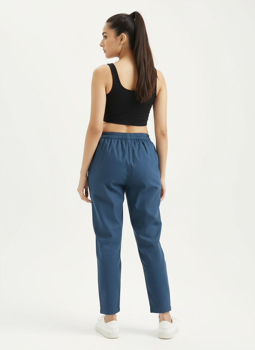 Ashvastra Peackok blue Cotton Pant
