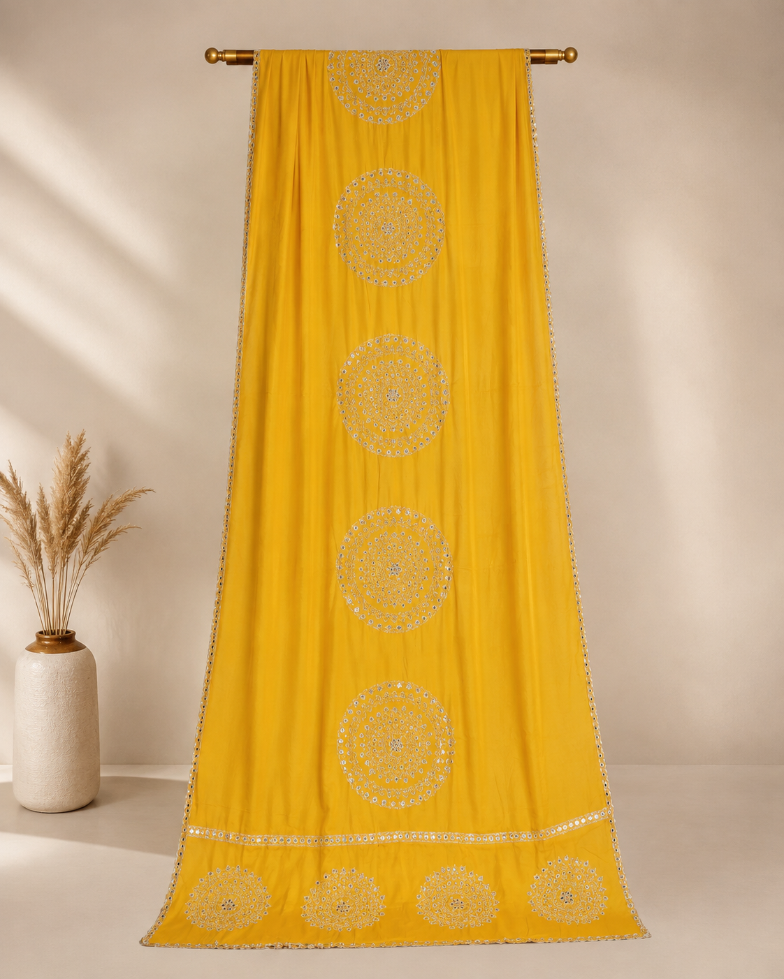 Mustard Yellow Mandala  Dupatta