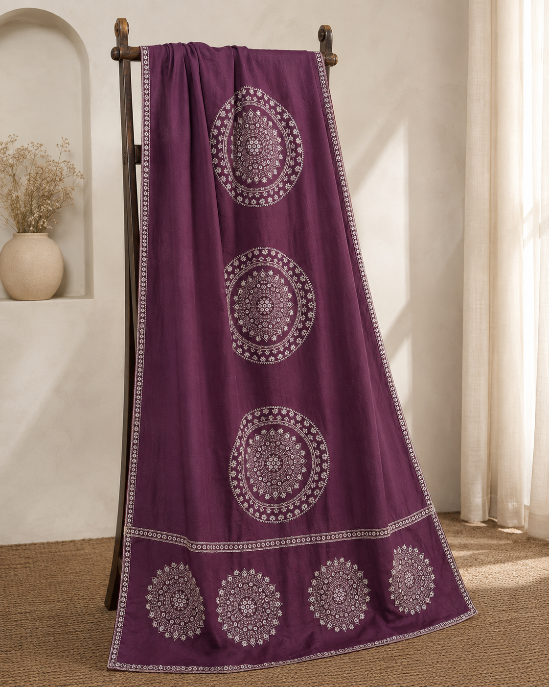Rangrez Plum Mandala Dupatta