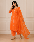 Orange Gulabo Cotton Suit Set