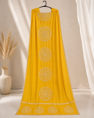 Mustard Yellow Mandala  Dupatta