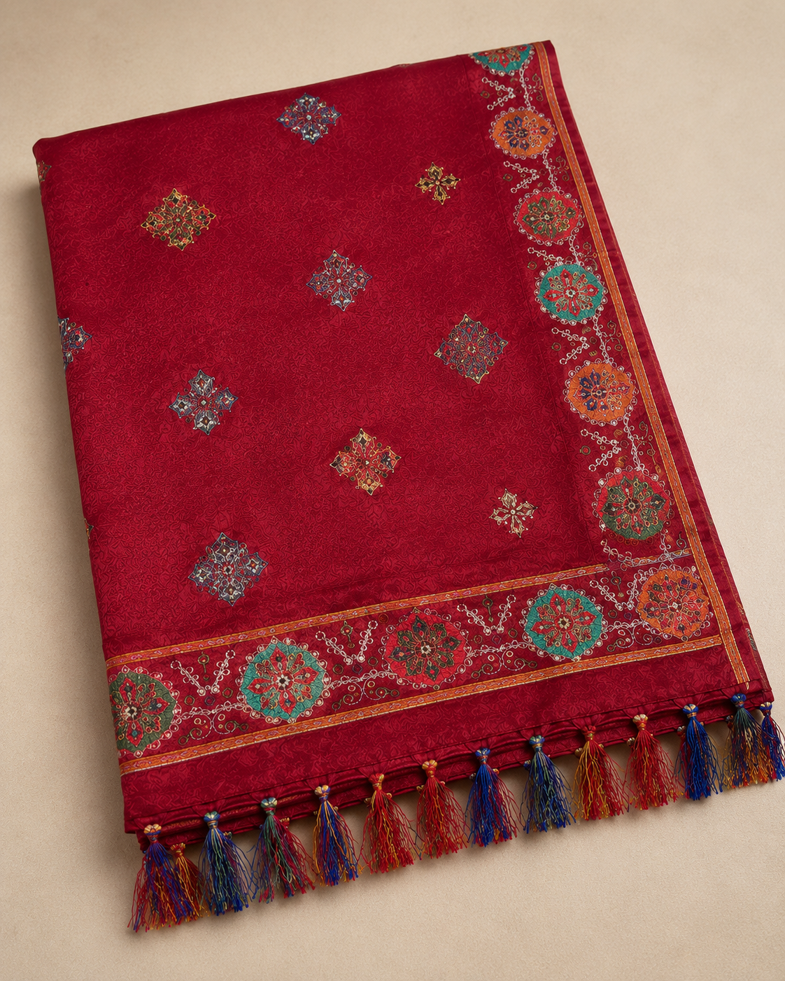 Ashvastra Gulzar Rani Maroon Dupatta - Styling View