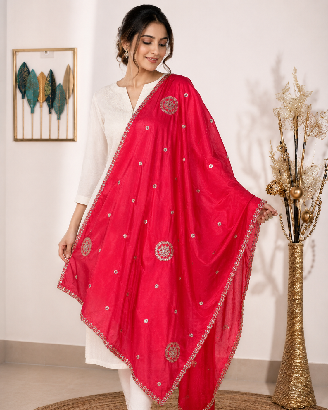 Rangrez Fuchsia Dupatta