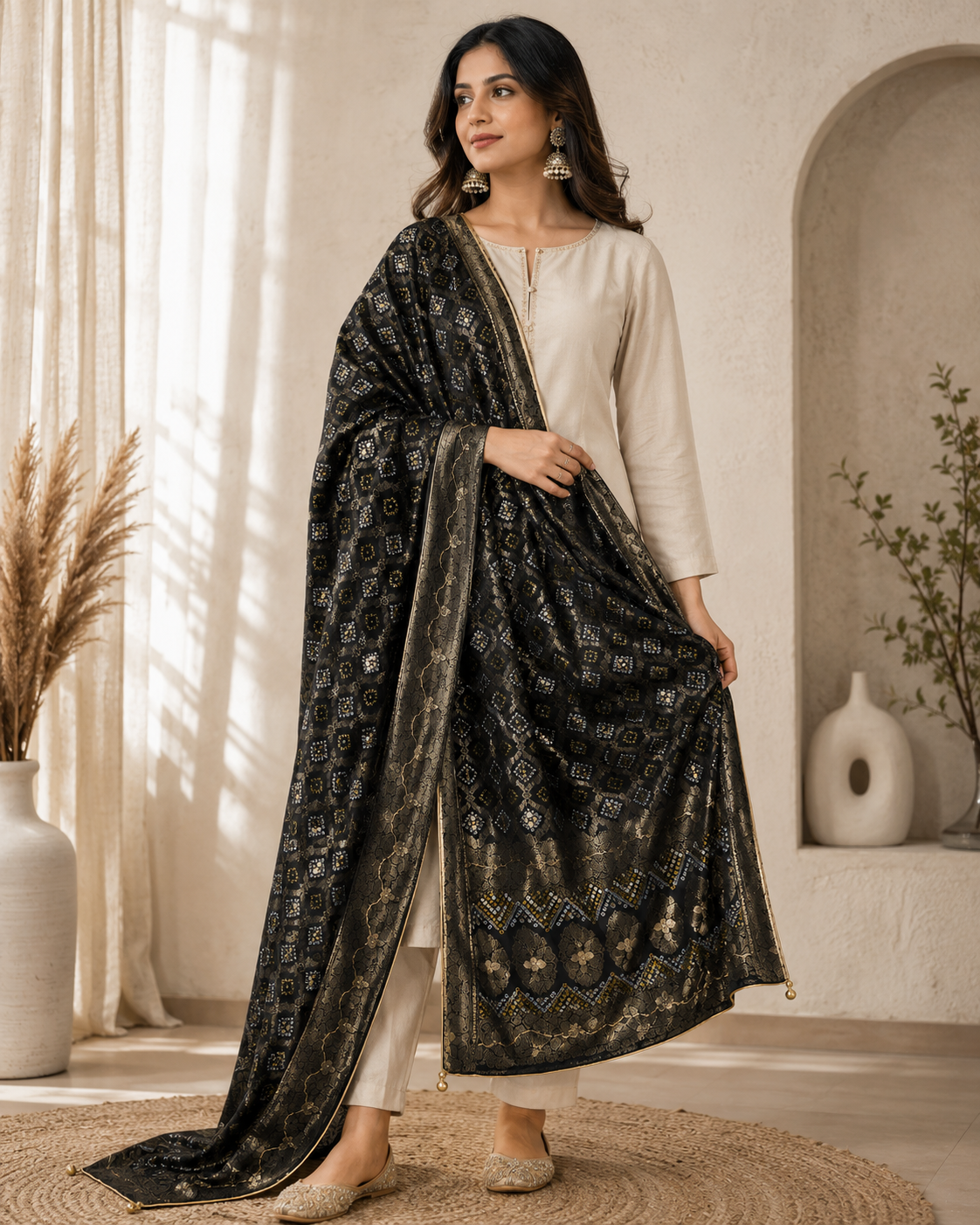 Rangrez Siyah Banarasi Dupatta