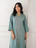 Mehkati Light Blue Zari Silk Cotton Cord-ord Set