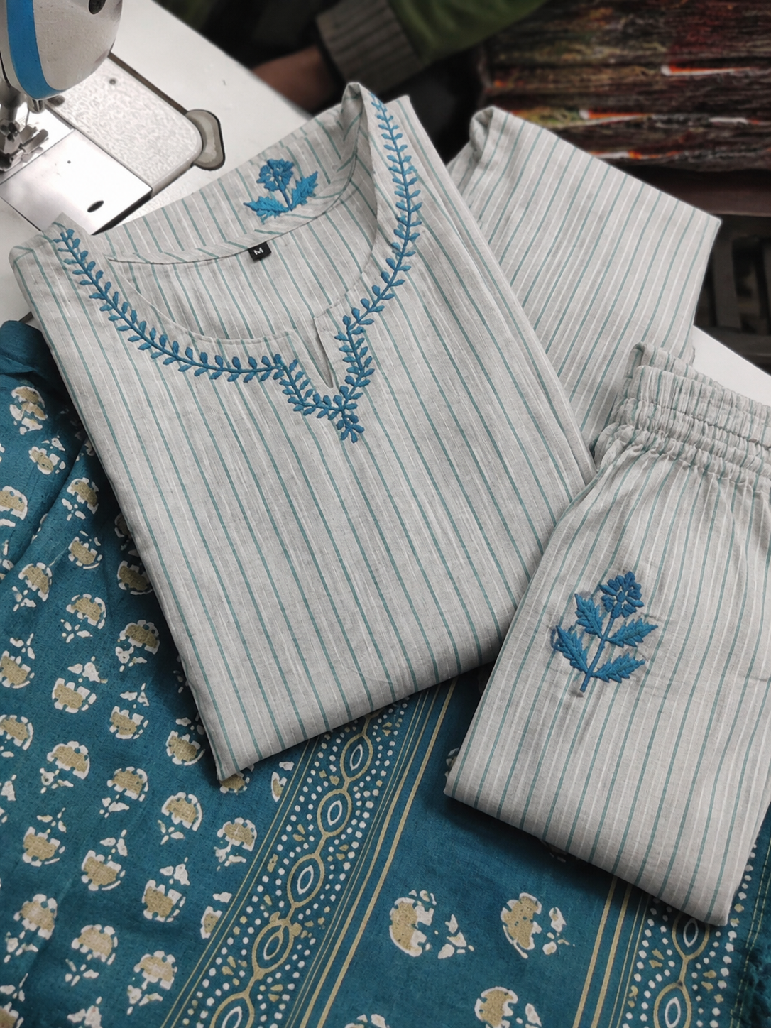 Neelkamal Grey Embroidered Kurta Set with Dupatta