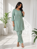 Mehakti Green Co-ord set With Pearl Work
