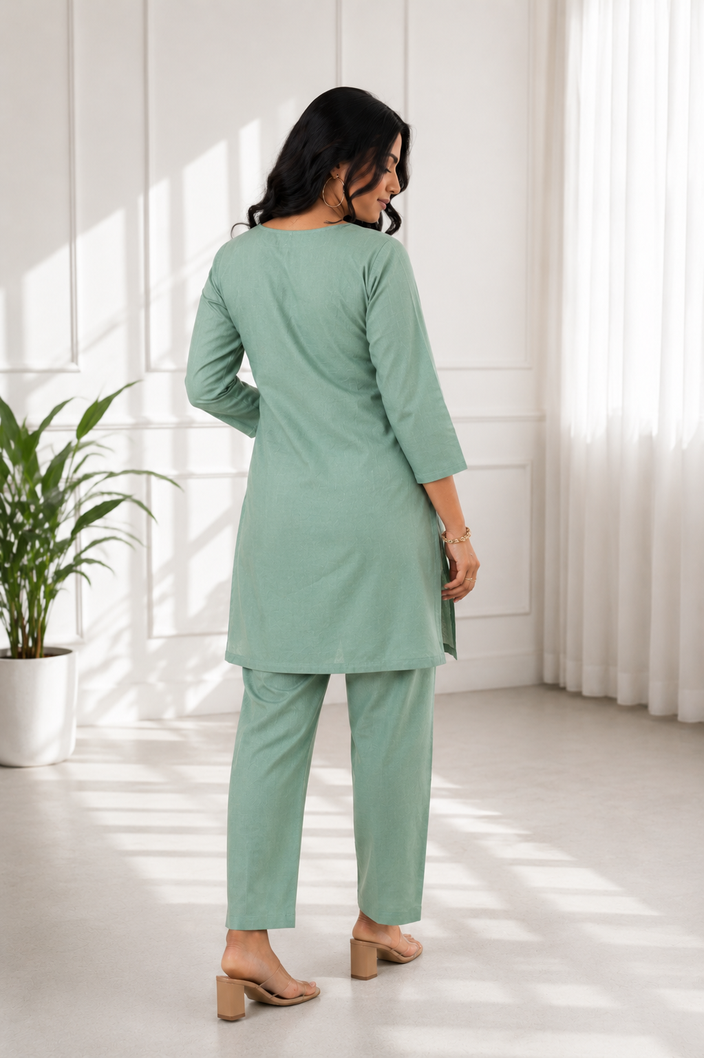 Mehakti Green Co-ord set With Pearl Work