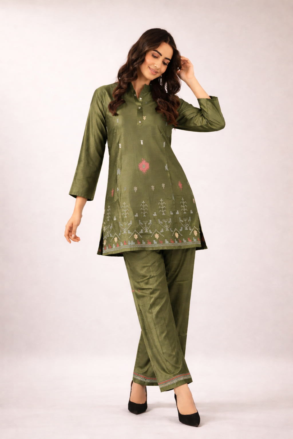 Silk-blend / art-silk fabric Kurta Set