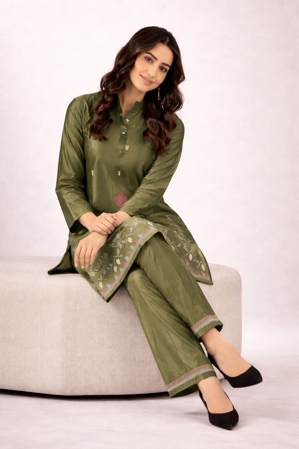 Silk-blend / art-silk fabric Kurta Set