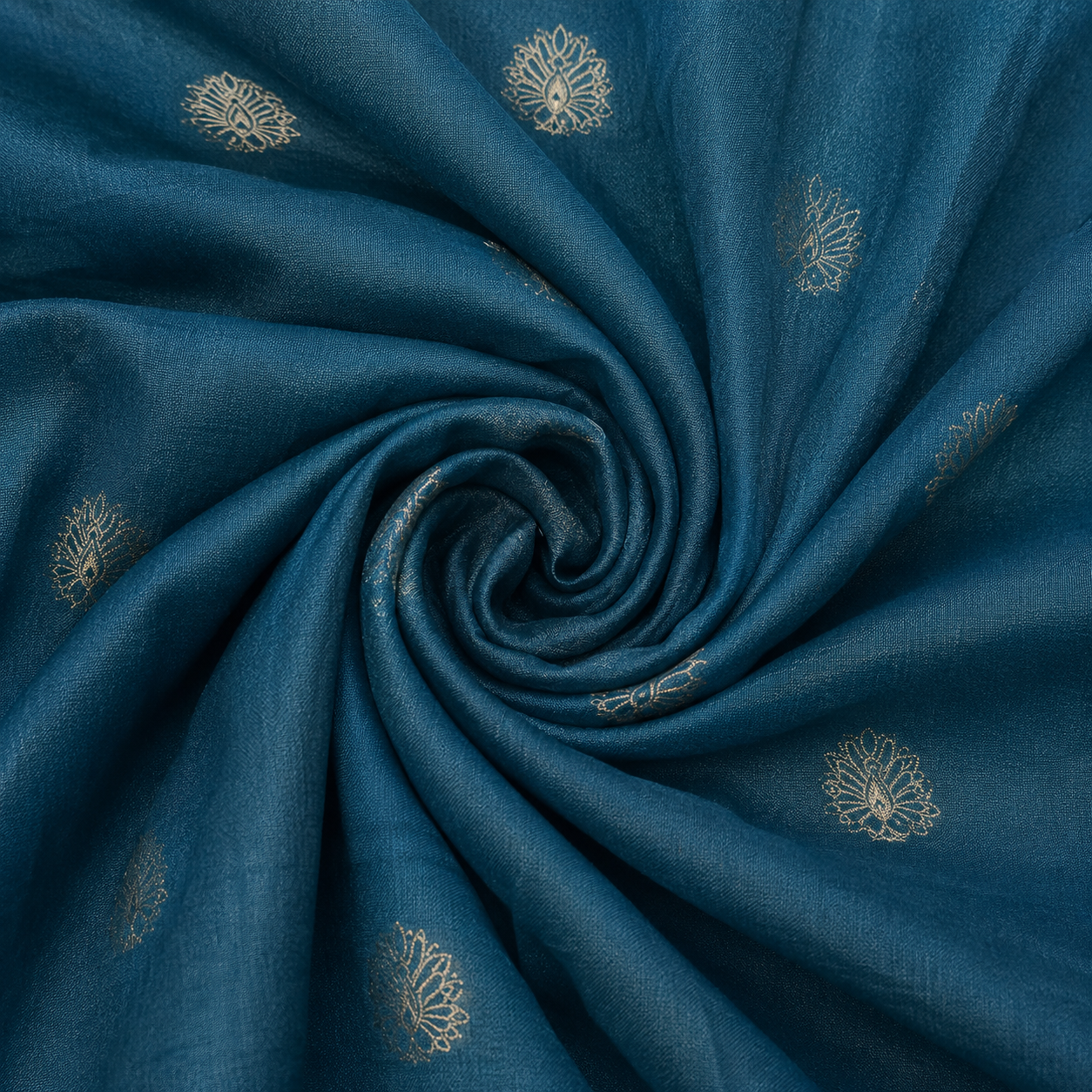 Sargani Aqua Blue Banarasi Weave Unstitched Suit Set