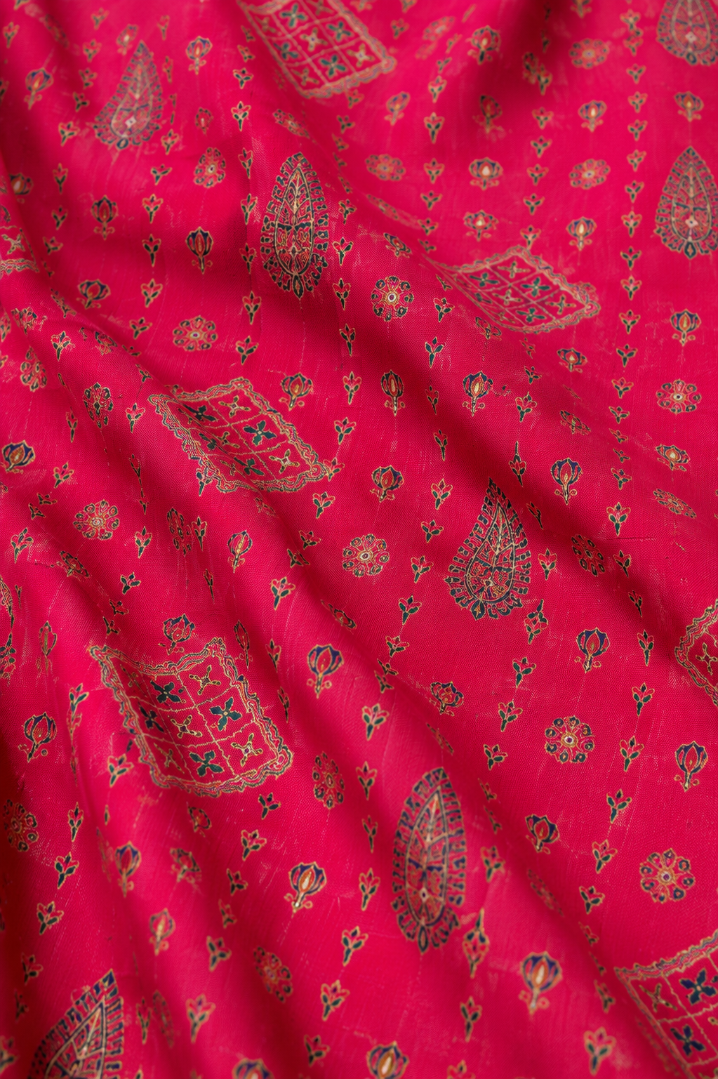 Kashmiri Rani Pink Khani Print Unstitched Suit Set