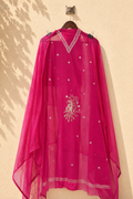 Mehar Rani Pink Pitta Embroidered Handwork Unstitched Suit Set