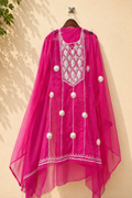 Mehar Rani Pink Gota Patti Handwork Unstitched Suit Set