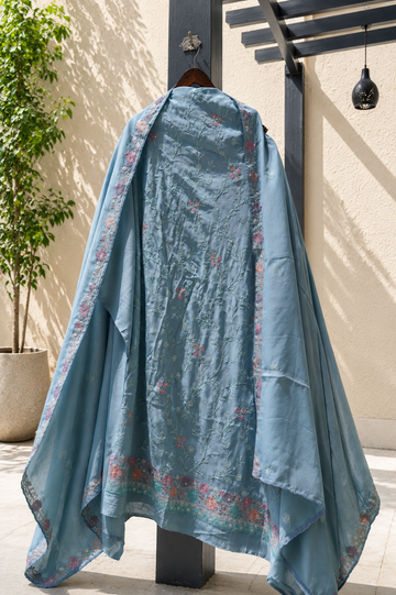 Gulnaar Vine Embroidered Unstitched Suit Ensemble