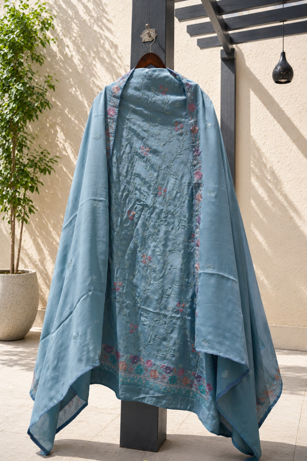 Gulnaar Vine Embroidered Unstitched Suit Ensemble