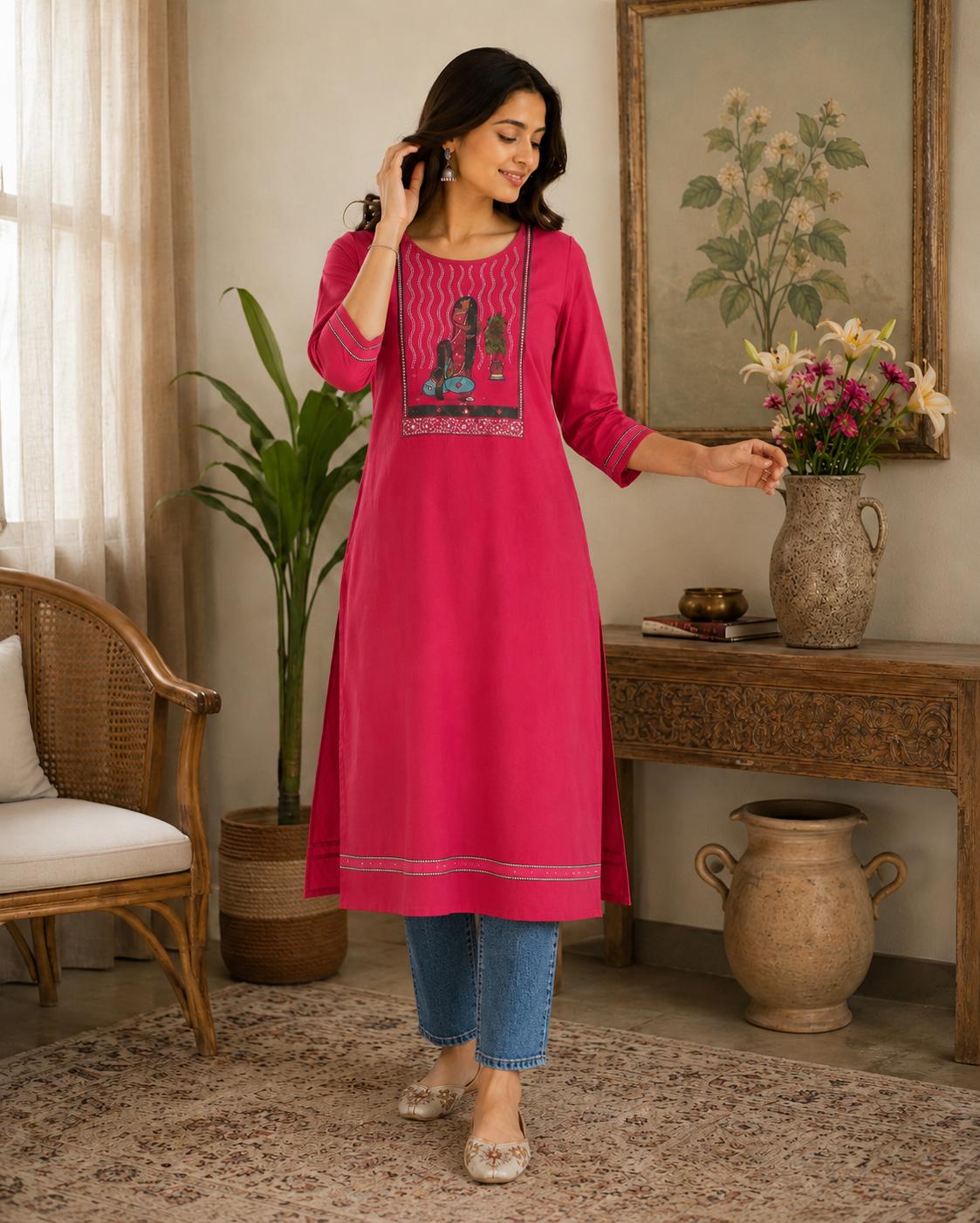 Rani Cotton Muslin Kurta