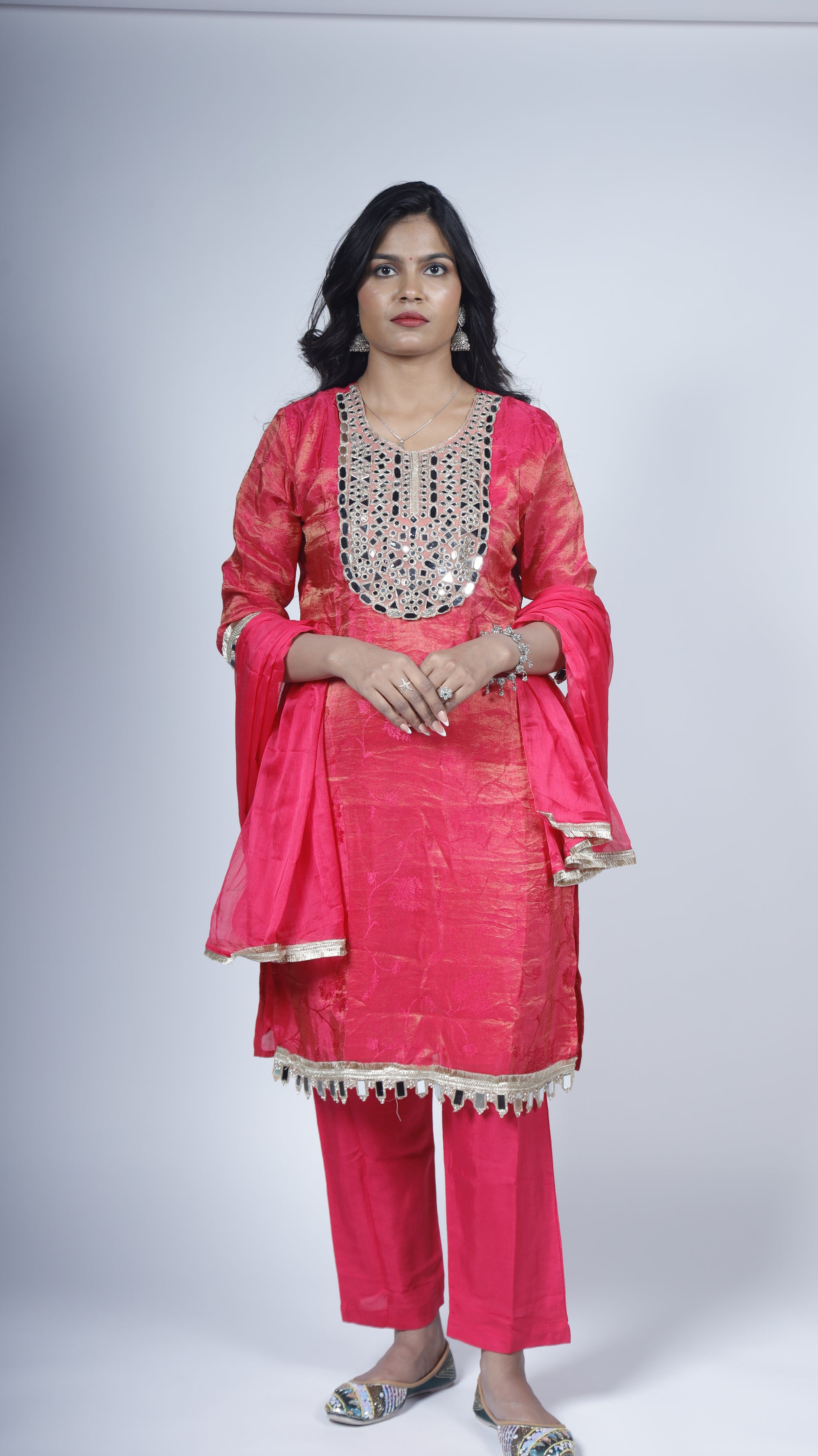 Noor Banarsi Mirror Suit With Dupatta