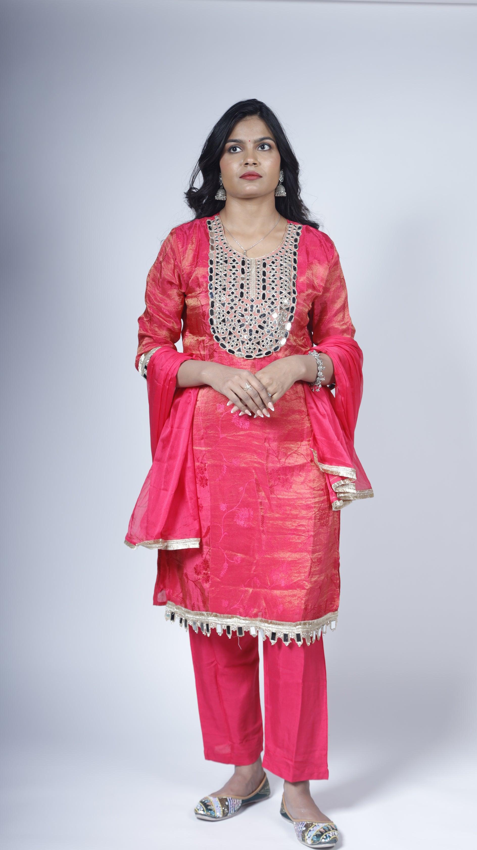Noor Banarsi Mirror Suit With Dupatta