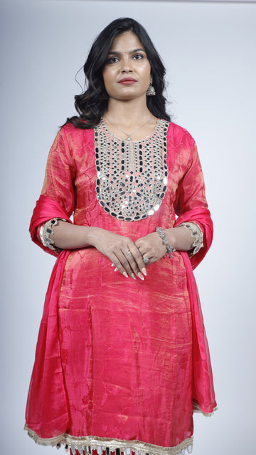 Noor Banarsi Mirror Suit With Dupatta