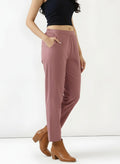Ashvastra Rose Taupe Cotton Pant