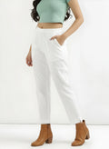 Ashvastra White Cotton Pant