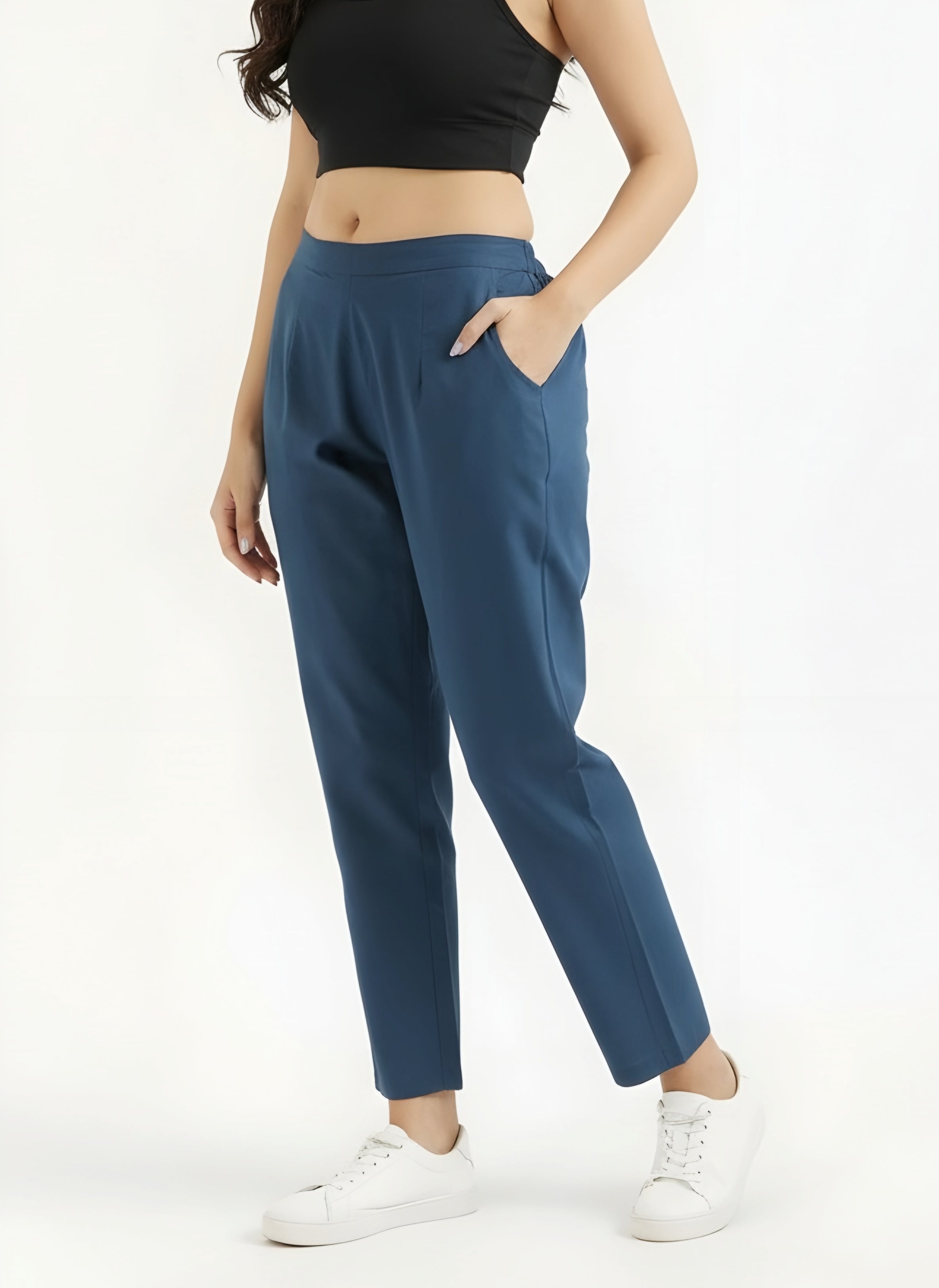 Ashvastra Peackok blue Cotton Pant