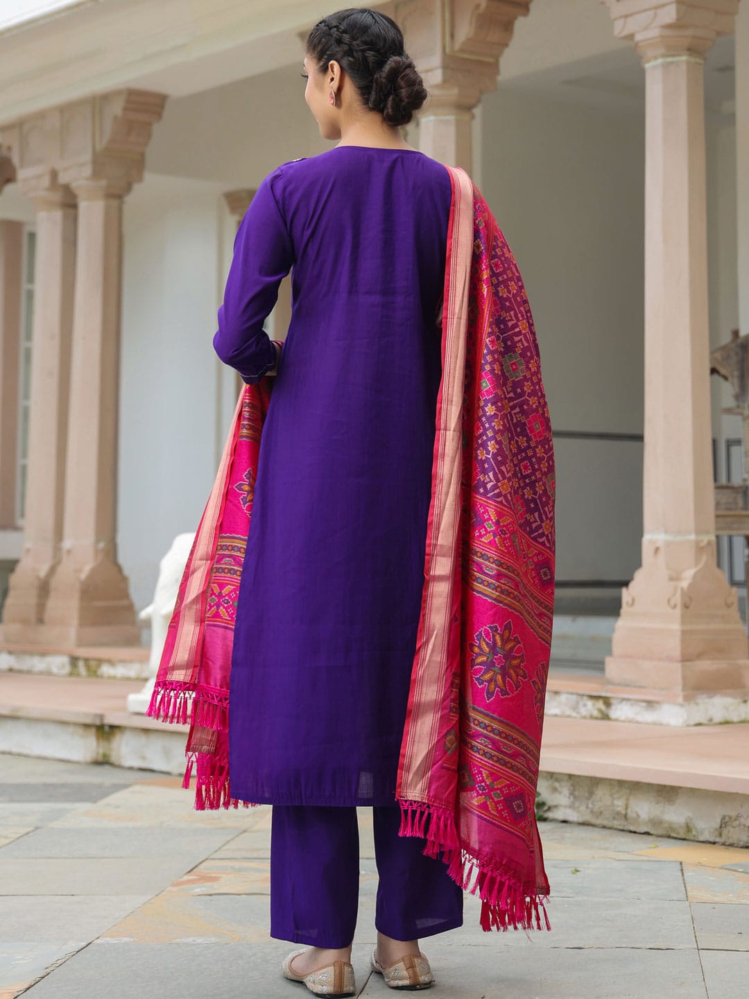 Rajsi Noor Purple Embroidered Kurta Set with Dupatta