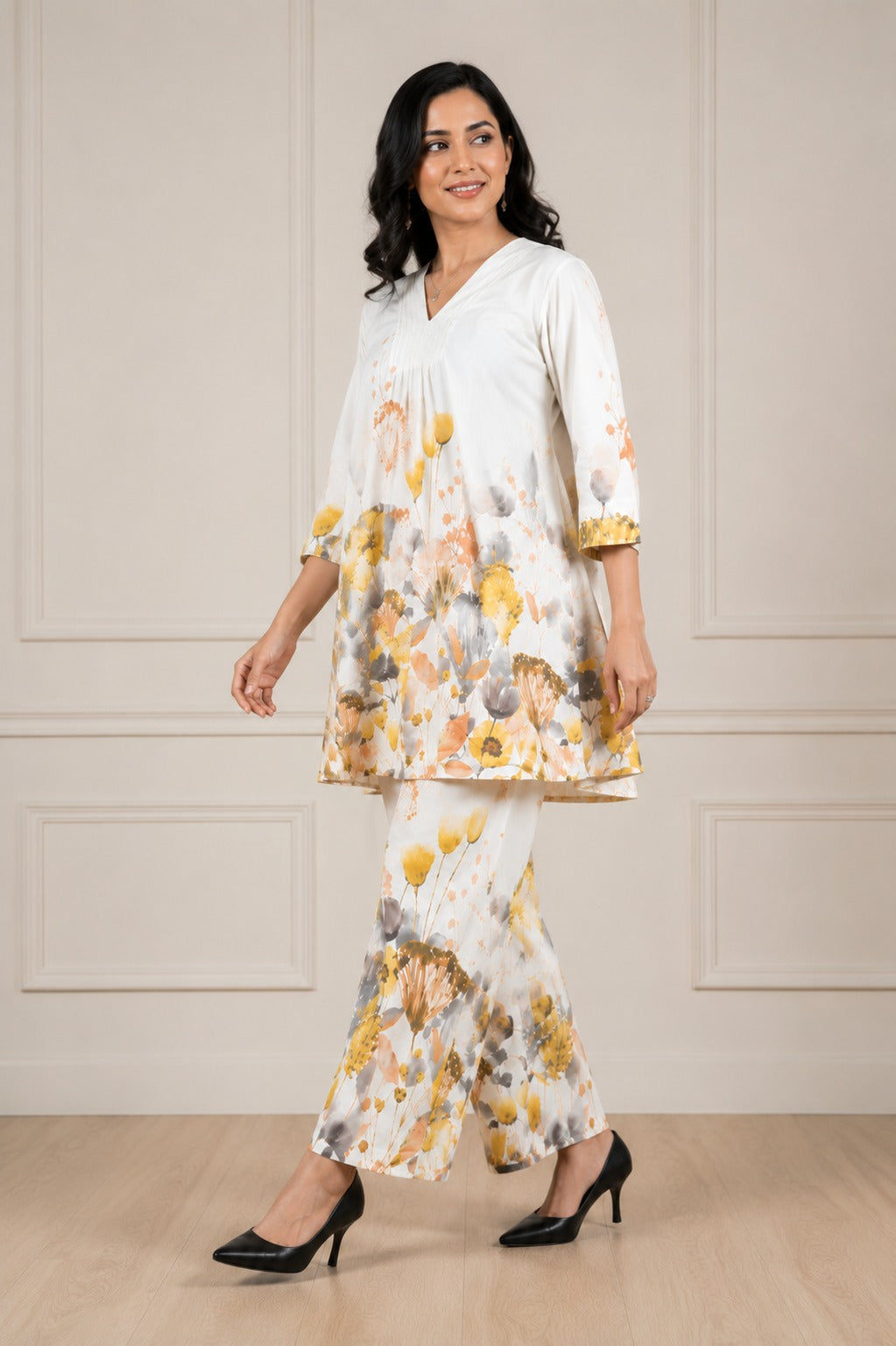 Mehakti Khadi off white cord set