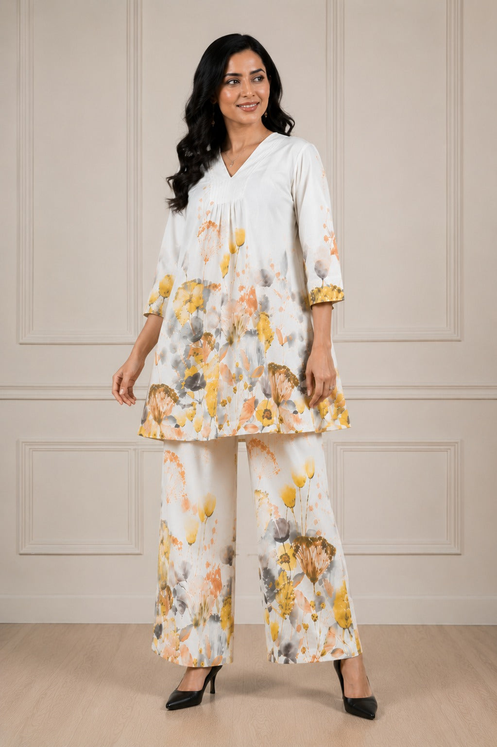 Mehakti Khadi off white cord set