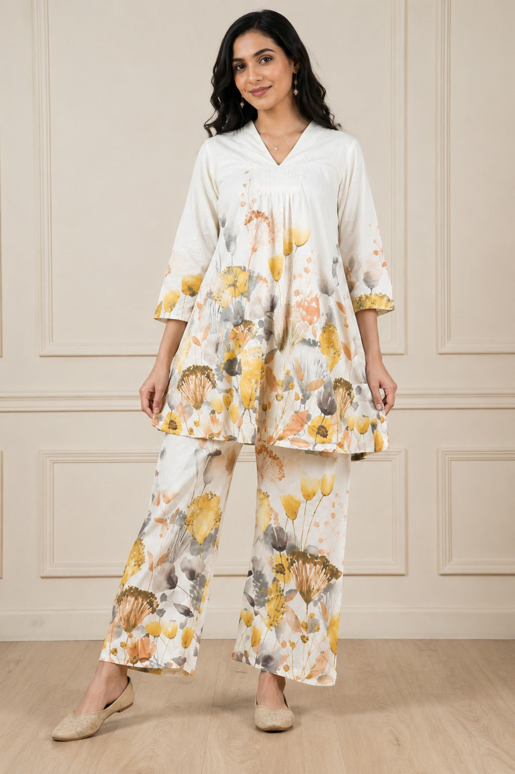 Mehakti Khadi off white cord set