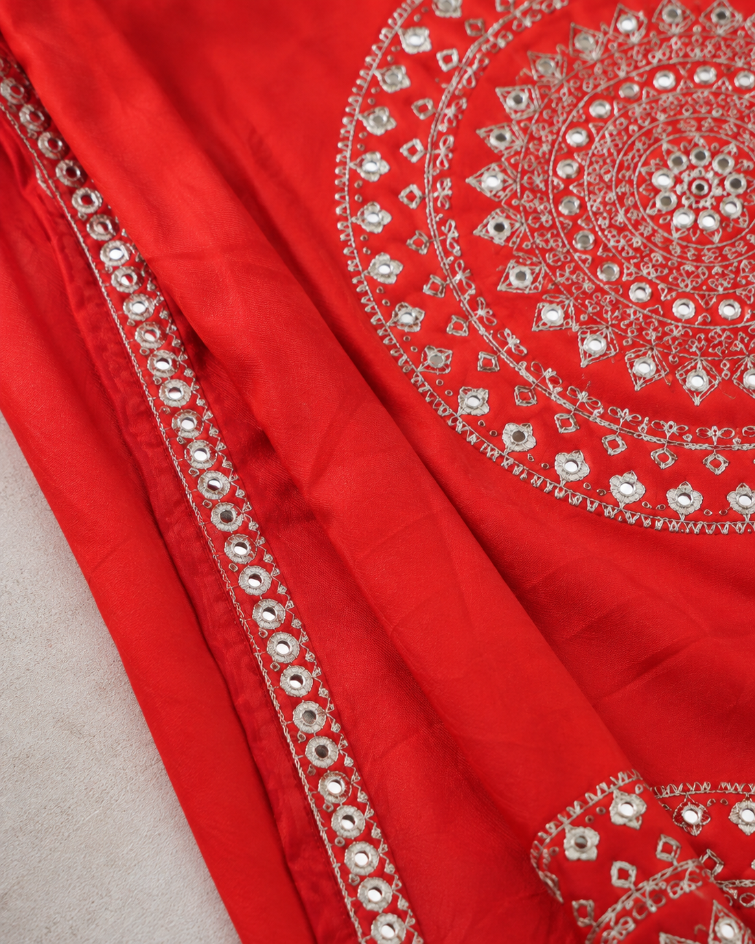 Mehfil Coral Red Dupatta