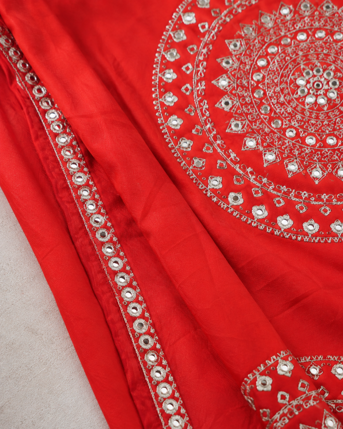 Mehfil Coral Red Dupatta