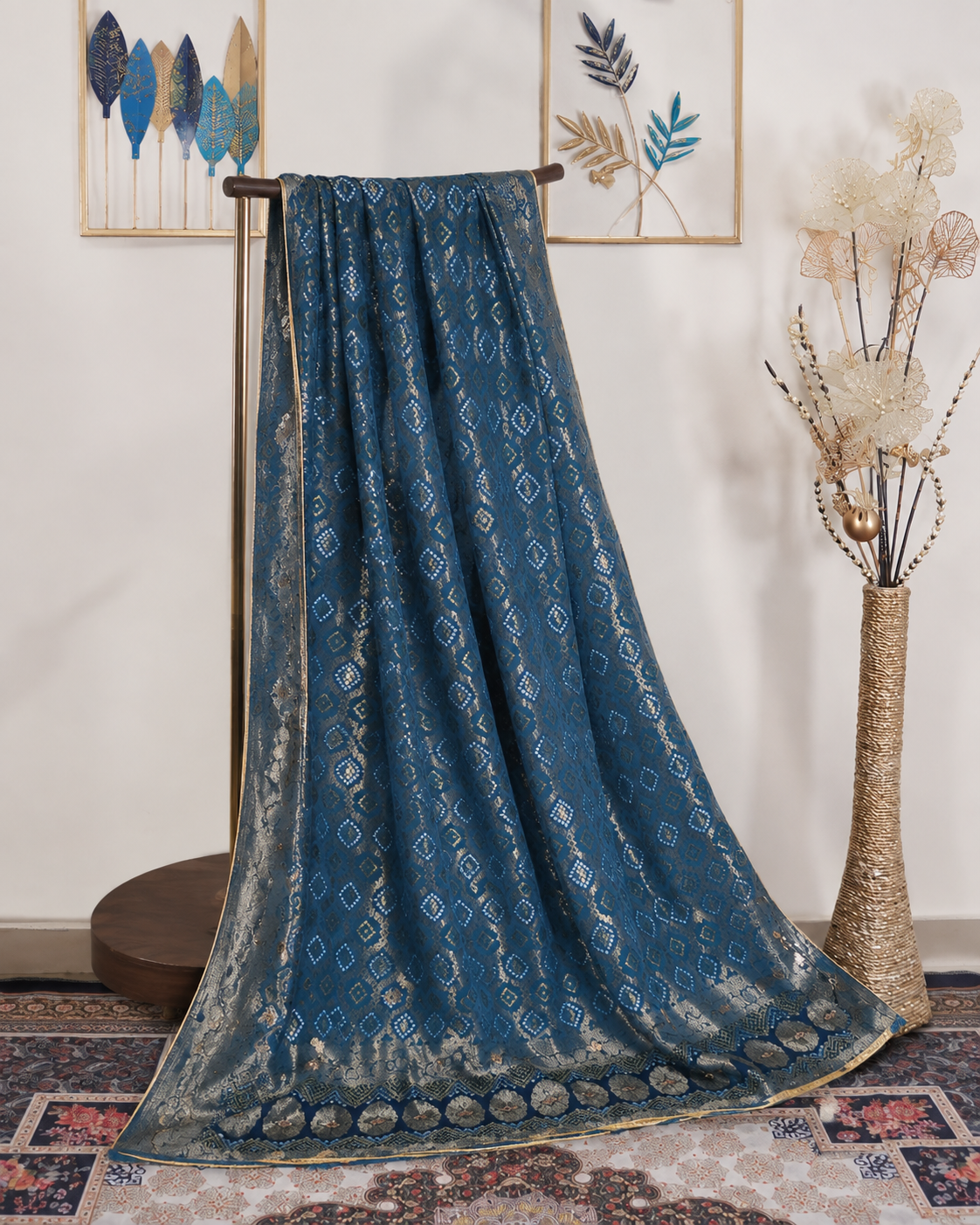 Neelam Royal Blue Banarasi Gotta Dupatta