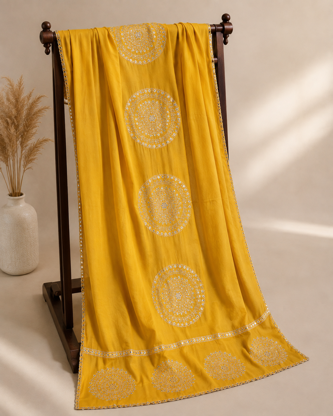 Mustard Yellow Mandala  Dupatta