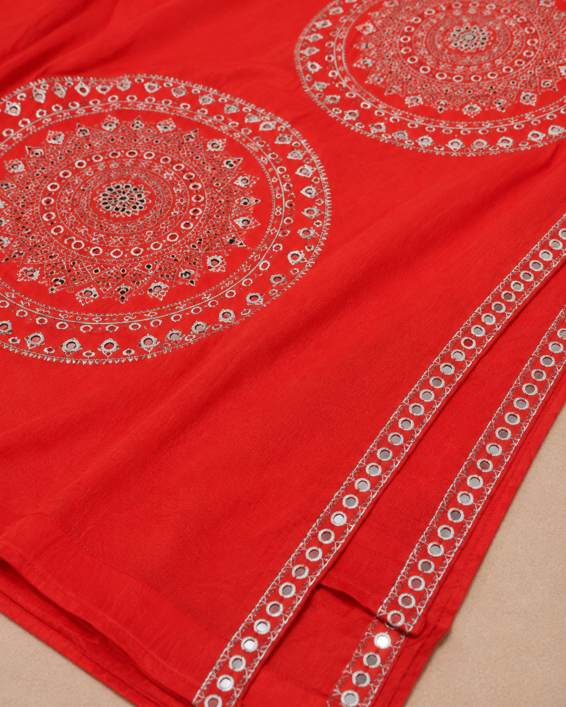 Mehfil Coral Red Dupatta
