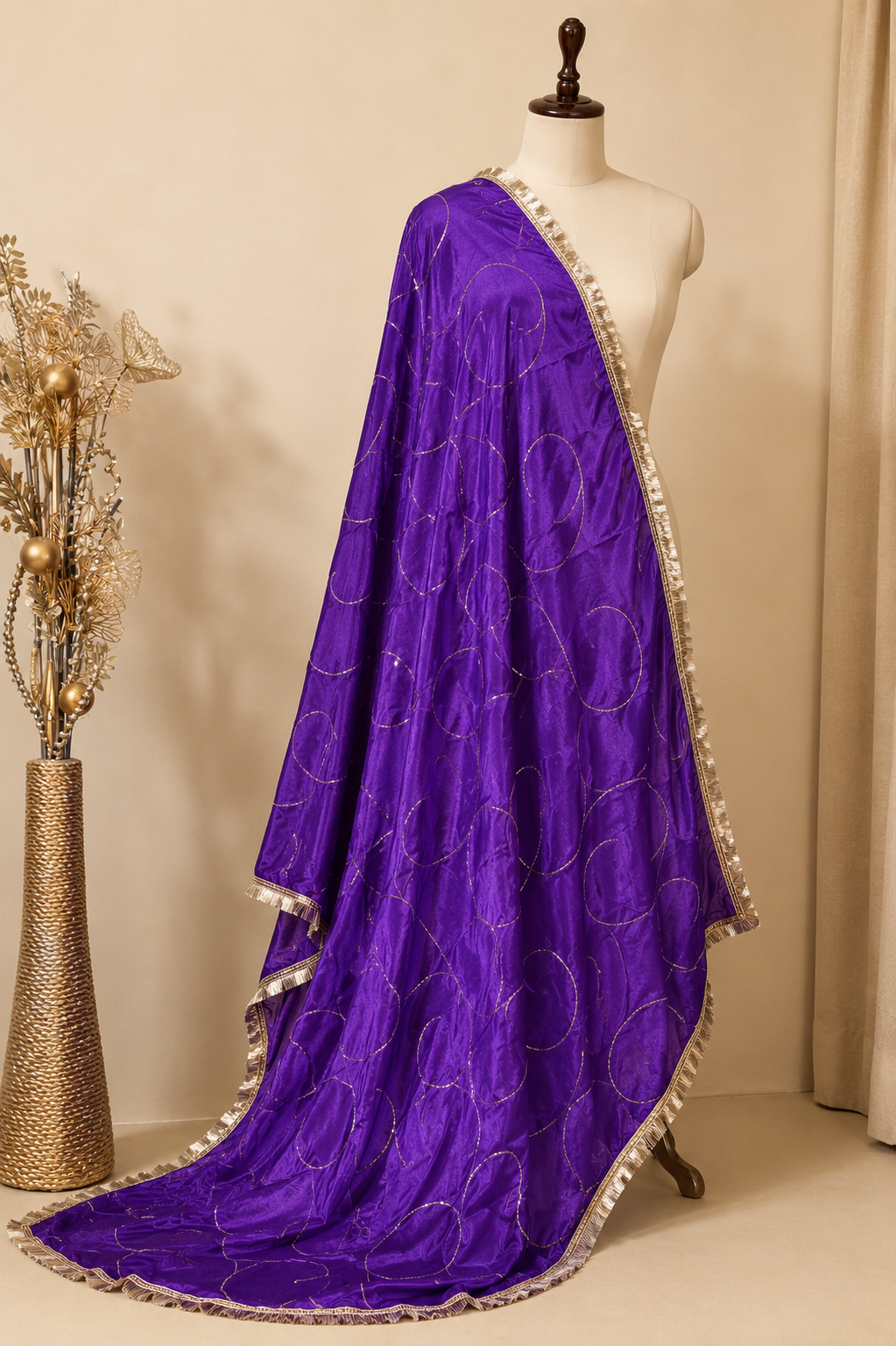 Ashvastra Ruhani Baingani Dupatta - Front View