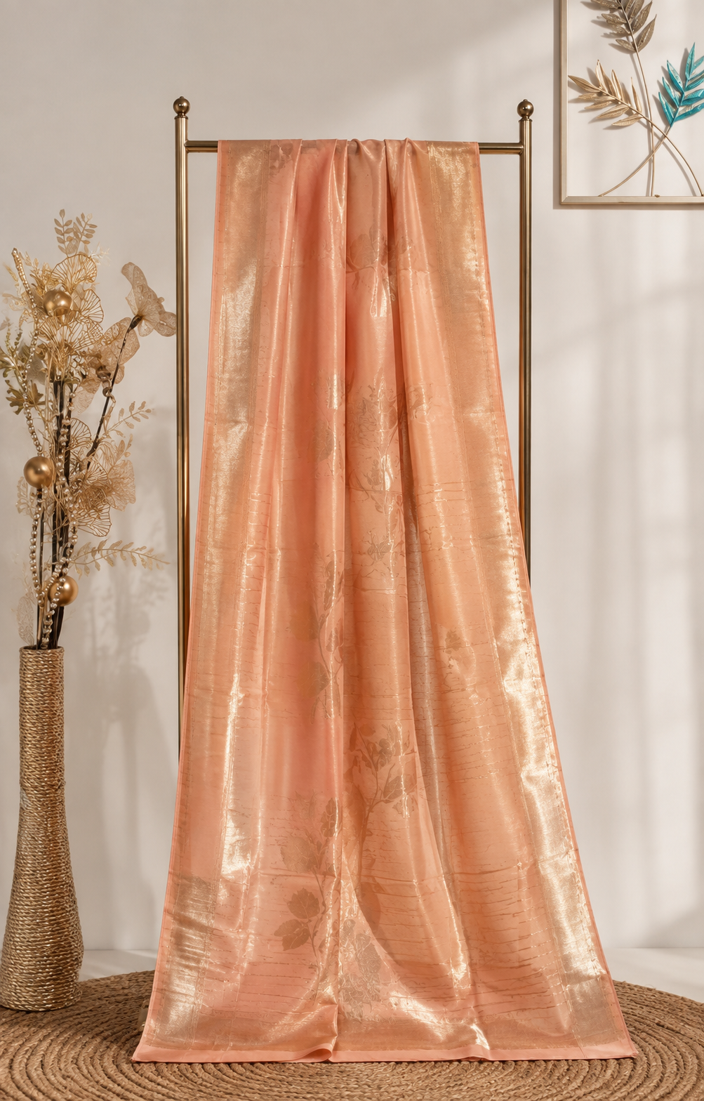 Meher Peach Banarasi Dupatta