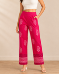 Rani Pink Cotton Printed Pant